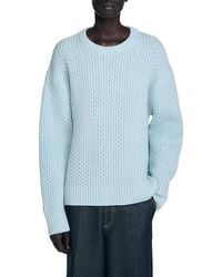 Sandro - Wool Fine Knit Crewneck Sweater - Lyst