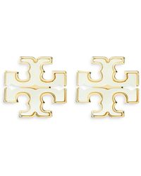 Tory Burch - Kira Mother Of Pearl Double T Stud Earrings - Lyst