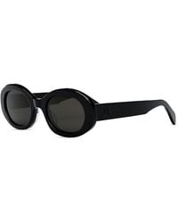 Celine - Oval Shiny Black Sunglasses - Lyst