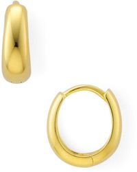 Argento Vivo - Puffy Huggie Hoop Earrings In Sterling Silver Or 18k Gold - Plated Sterling Silver - Lyst