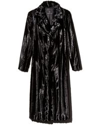 Unreal Fur Velvet Underground Long Faux Fur Coat - Black