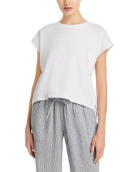 Eileen Fisher - Cotton Stretch Jersey Crewneck Boxy Top - Lyst
