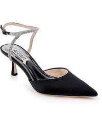 Badgley Mischka - Autumn Pointed Toe Pave Embellished Mid Heel Pumps - Lyst
