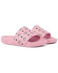MCM - Monogram Print Rubber Slides - Lyst