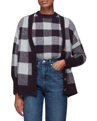 Whistles - Checked Cardigan Sweater - Lyst