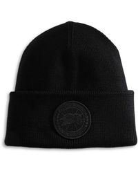 Canada Goose Ribbed-rimmed Hat With Arctic Disk - Black
