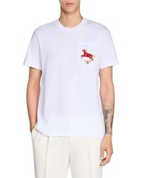 Sandro - Embroidered Horse Cotton Tee - Lyst