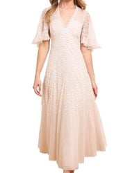 Needle & Thread - Dappled Sequin Cape Ankle Gown - Lyst