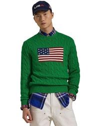 Polo Ralph Lauren - Cable Knit Flag Sweater - Lyst