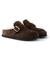 Prada - Suede Mules - Lyst
