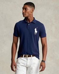 Polo Ralph Lauren Custom Slim Fit Big Pony Mesh Polo Shirt in Green for ...