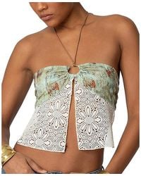 Edikted - Kloe Backless Crochet Split Front Top - Lyst