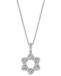 Bloomingdale's Diamond Star Of David Pendant Necklace In 14k White Gold