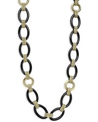 Lagos - Meridian 18K Caviar Ceramic Oval Link Necklace, 18 - Lyst
