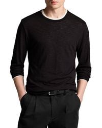 Vince - Fine Slub Double Layer Long Sleeve Crewneck Shirt - Lyst