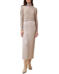 AllSaints - Vittoria 2-In-1 Pleated Midi Dress - Lyst