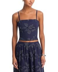 Aqua - Embroidered Crop Top - Lyst