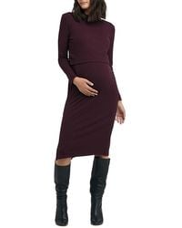 Ripe Maternity - Ruby Rib Nursing Midi Dress - Lyst