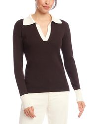 Karen Kane - Collared Ribbed Sweater - Lyst