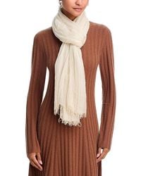 Fraas - V Solid Floral Embroidered Scarf - Lyst