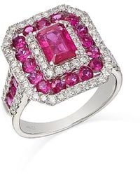 Bloomingdale's Fine Collection - Ruby & Diamond Multi Halo Ring - Lyst