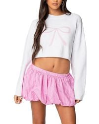 Edikted - Knit Bow Cropped Sweater - Lyst