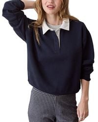 Marine Layer - Cloud 9 Cotton Blend Fleece Polo Sweatshirt - Lyst