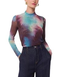 Whistles - Mock Neck Mesh Top - Lyst