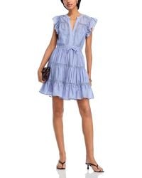 Aqua - Ric Rac Flutter Sleeve Mini Dress - Lyst