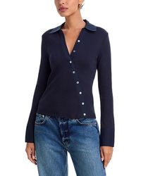 Veronica Beard - Brenner Cotton Blend Asymmetric Button Tee - Lyst