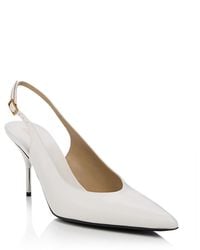 Versace - Pointed Leather Slingback Pumps - Lyst