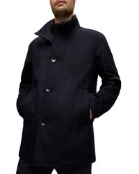 BOSS by HUGO BOSS Coxtan Virgin Wool & Cashmere Coat in Black for Men | Lyst