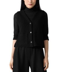 Eileen Fisher - Button Front Wool Vest - Lyst