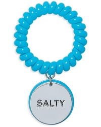 Tory Burch - X Bonbon Etched Word Disc Charm Coiled Stretch Bracelet - Lyst