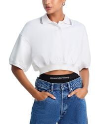 Alexander Wang - T Relaxed Cropped Cinched Polo Top - Lyst