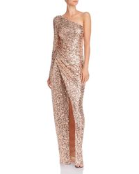 aqua belted sequin gown