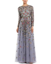 Mac Duggal - Embellished High Neck Long Sleeve A Line Gown - Lyst