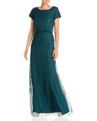Adrianna Papell Beaded Blouson Gown - Green