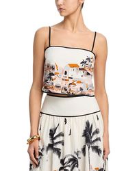 Aqua - Sleeveless Square Neck Top - Lyst