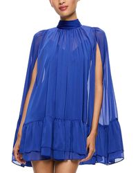 Alice+Olivia■Carol Tie Neck Mini Dress■ドレス Alice + Olivia Carol Tie Neck Mini Dress in Gray | Lyst