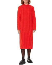 Whistles - Ribbed Knit Midi Sweater Dress - Lyst