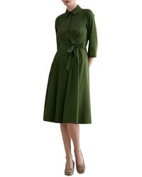 Hobbs - Brigitta Button Front Midi Dress - Lyst