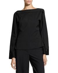 Theory - Open Sleeved Boat Neck Top - Lyst