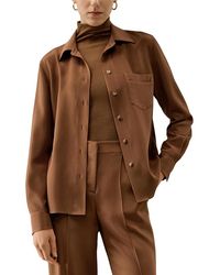 LILYSILK - Basic Silk Spread Collar Shirt - Lyst