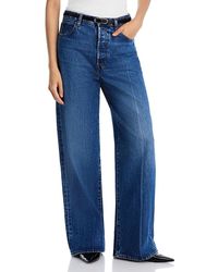 FRAME - The Collegiate High Rise Wide Leg Jeans - Lyst