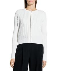 Theory - Pointelle Bomber Sweater - Lyst