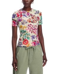 Johnny Was - Floral Mesh Short Sleeve Tee - Lyst