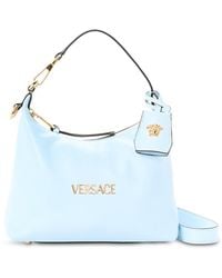 Versace - Tag Leather Hobo Bag - Lyst