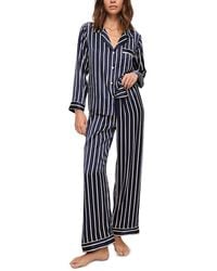 Eberjey - Inez Printed Washable Silk Long Pajama Set - Lyst