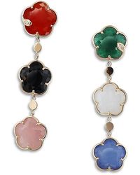 Pasquale Bruni - 18K Rose Petit Joli Multi Stone Flower Mismatch Drop Earrings - Lyst